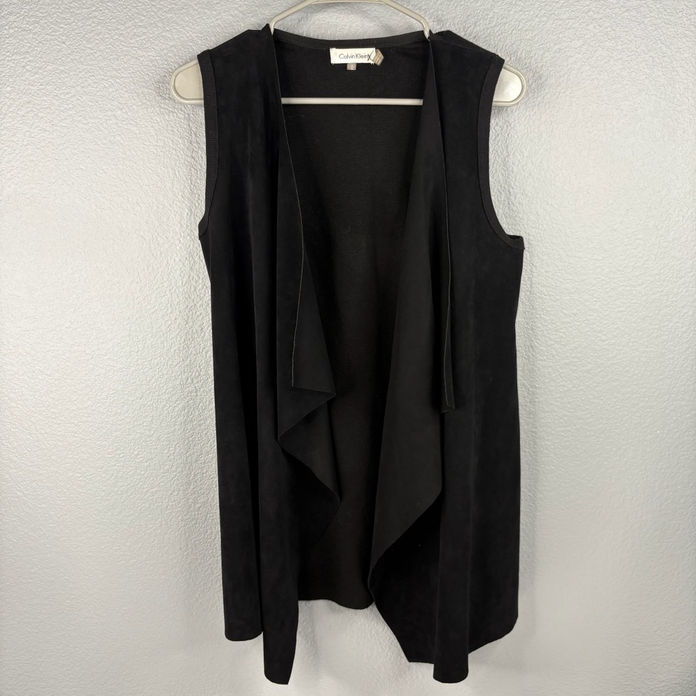 Calvin Klein Black Suede Vest - Picture 1 of 5